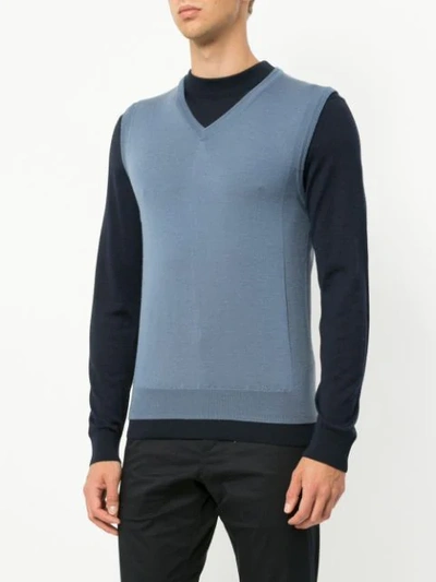 Shop Cerruti 1881 Sleeveless Fitted Sweater In Blue