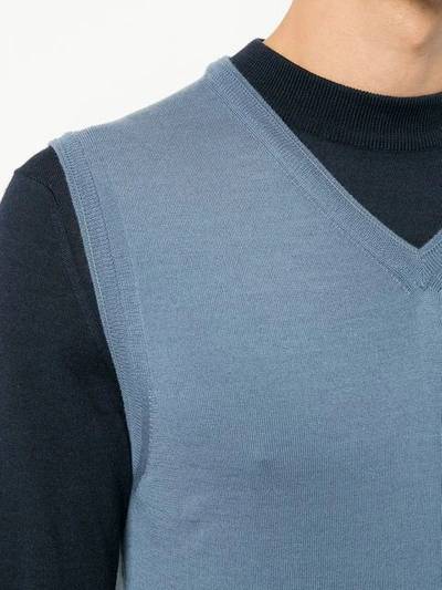 Shop Cerruti 1881 Sleeveless Fitted Sweater In Blue