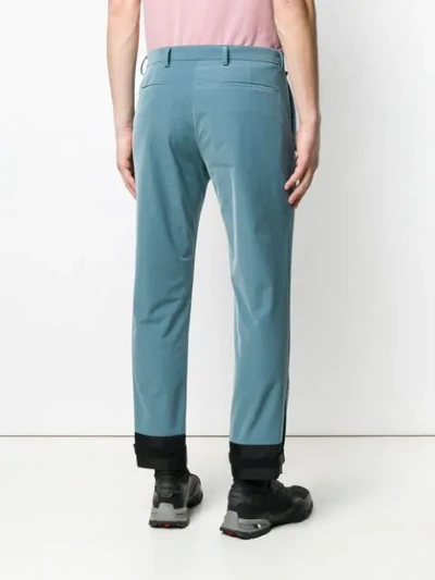 Shop Prada Cropped Techno Stretch Trousers In Blue