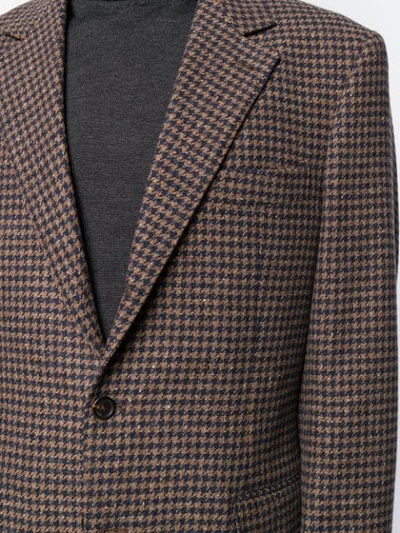 Shop Brunello Cucinelli Checked Pattern Blazer In Brown