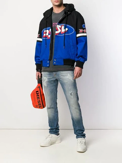 Shop Diesel Racer Bomber Jacket In 8hy Blue