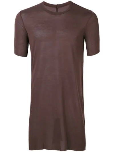 Shop Rick Owens Long Line T-shirt - Brown