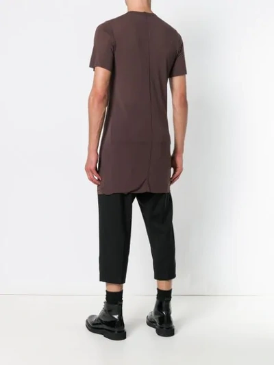 Shop Rick Owens Long Line T-shirt - Brown