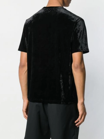 Shop Versace Velvet Logo T-shirt In Black