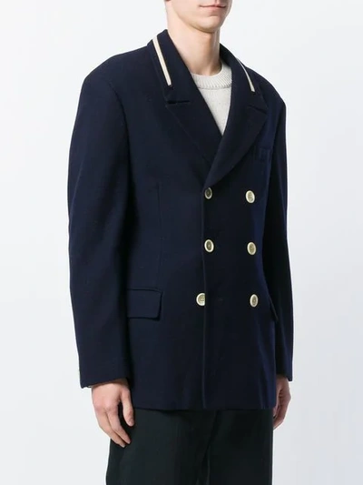 Pre-owned Yohji Yamamoto Vintage Double-breasted Blazer In Blue