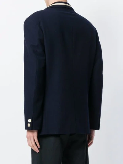 Pre-owned Yohji Yamamoto Vintage Double-breasted Blazer In Blue