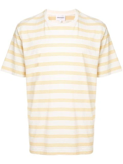 Shop Norse Projects Striped T-shirt In Yellow