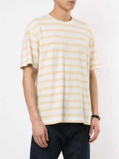 Shop Norse Projects Striped T-shirt In Yellow