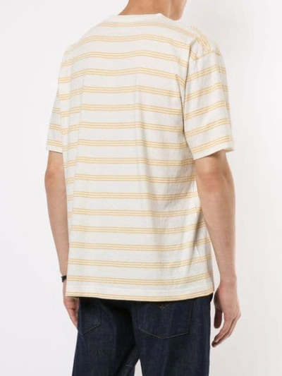Shop Norse Projects Striped T-shirt In Yellow