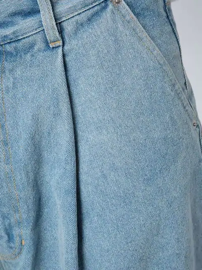 Shop Hed Mayner Weite Jeans Mit Bundfalten In Blue Jeans