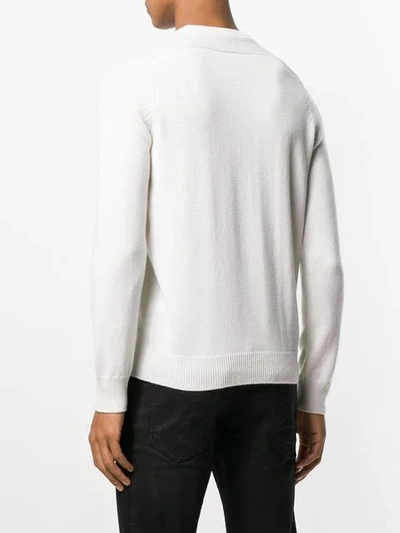 Shop Saint Laurent Round Neck Sweater In White