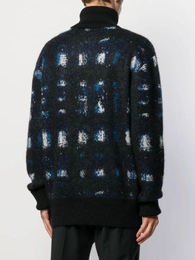 Shop Alexander Mcqueen Mottled Knit Turtleneck Jumper In Black