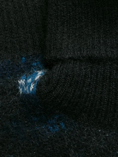 Shop Alexander Mcqueen Mottled Knit Turtleneck Jumper In Black