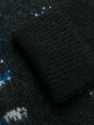 ALEXANDER MCQUEEN MOTTLED KNIT TURTLENECK JUMPER - 黑色