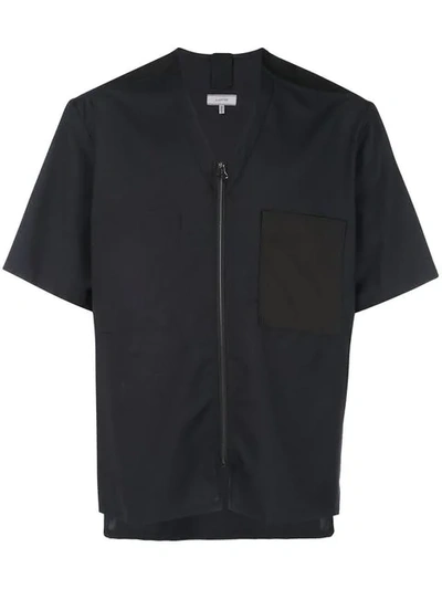 Shop Lanvin Zip Front T-shirt In Blue