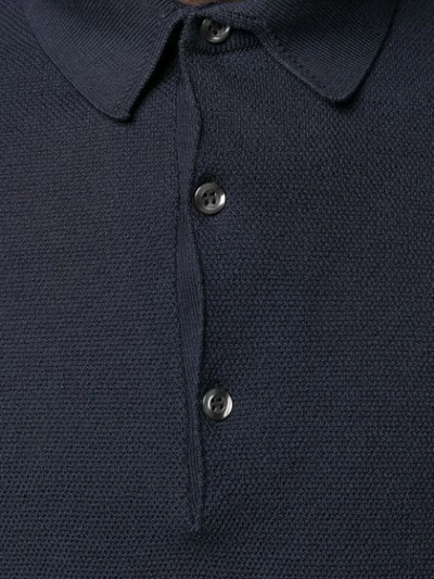 Shop John Smedley Basic Polo Shirt In Blue