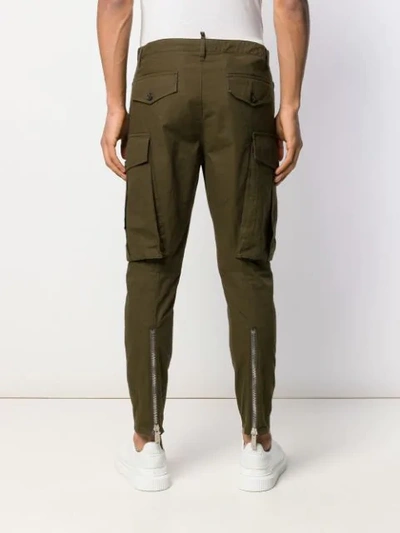 Shop Dsquared2 Tapered Cargo Pants In Green