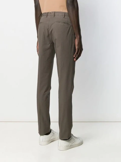 Shop Incotex Slim Fit Chino Trousers In Grey