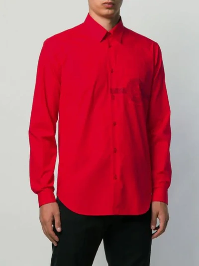 Shop Versace Medusa Motif Printed Shirt In Red