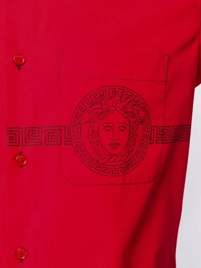 Shop Versace Medusa Motif Printed Shirt In Red