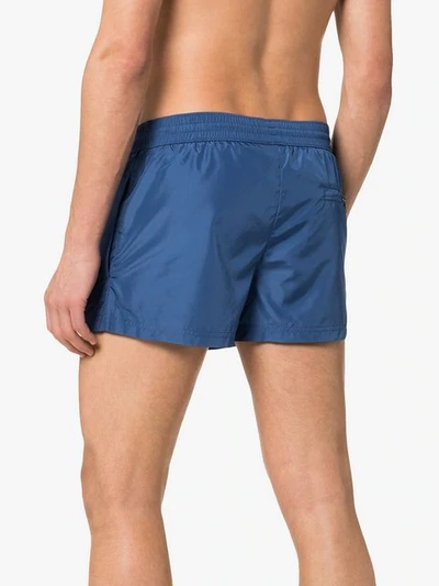 Shop Dolce & Gabbana Crown Logo Swimming Trunks In Blue