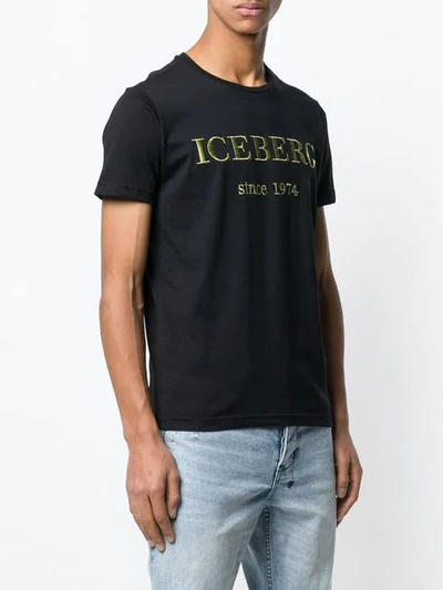 Shop Iceberg Embroidered Logo T-shirt In Black