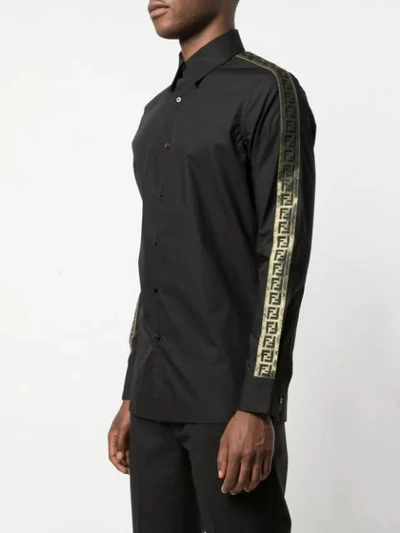 Shop Fendi Logo Stripes Shirt In Black