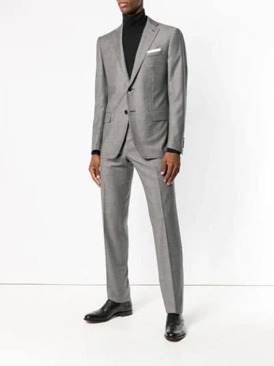 Shop Caruso Houndstooth Two-piece Suit In Grey