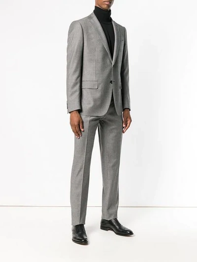 Shop Caruso Houndstooth Two-piece Suit In Grey