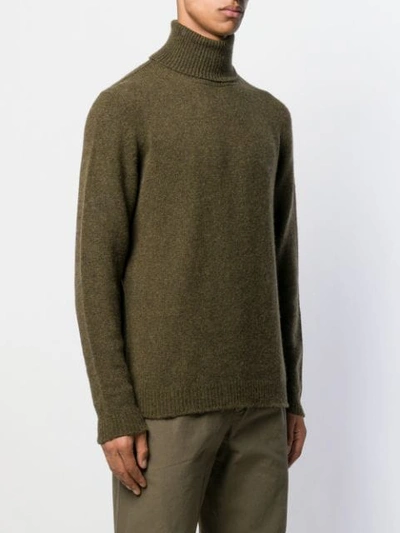 Shop Roberto Collina Roll Neck Sweater In Green