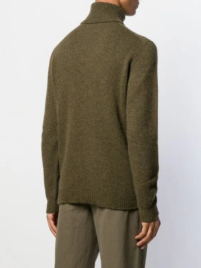 Shop Roberto Collina Roll Neck Sweater In Green
