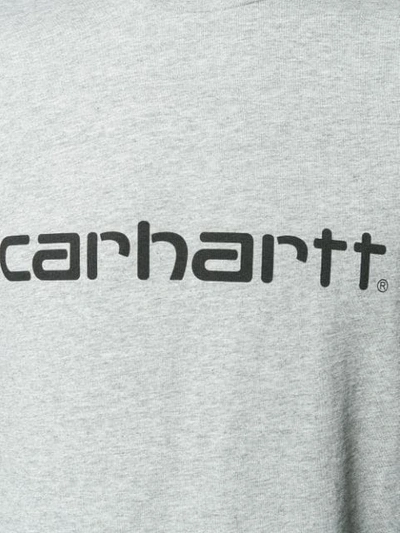 Shop Carhartt Logo Print T-shirt In Grey