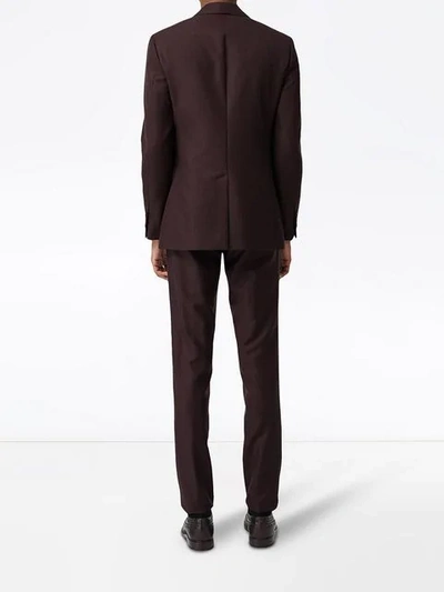Shop Burberry Slim Fit Wool Mohair Silk Suit In Red