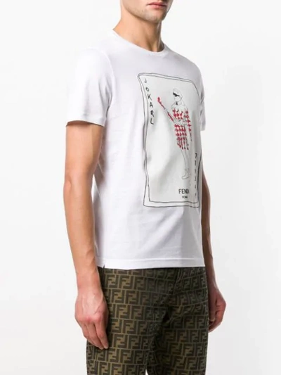 Shop Fendi Printed T-shirt In White