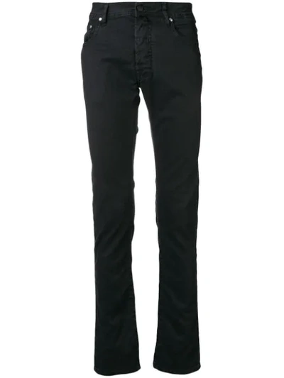 Shop Jacob Cohen Straight Leg Trousers In Black