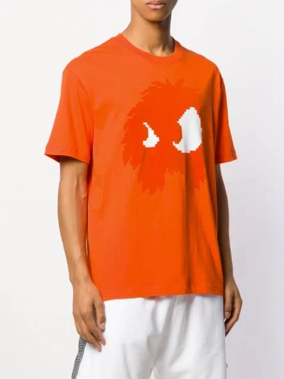 Shop Mcq By Alexander Mcqueen Monster Print T-shirt In 6432 Electric Orange