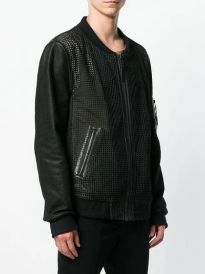 Shop Blk Dnm Collarless Leather Mesh In Black