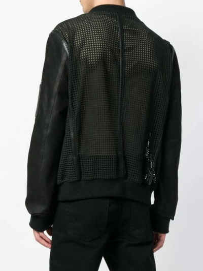 Shop Blk Dnm Collarless Leather Mesh In Black