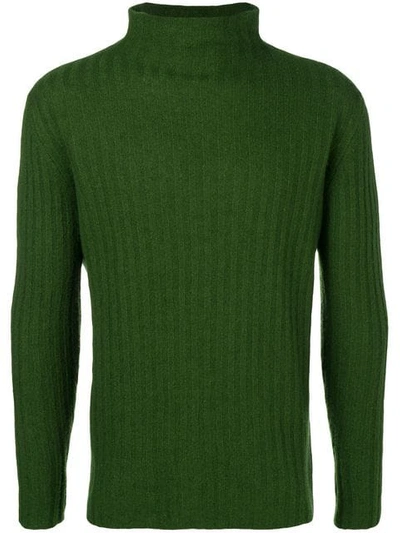 Shop Federico Curradi Mock Neck Jumper In Green