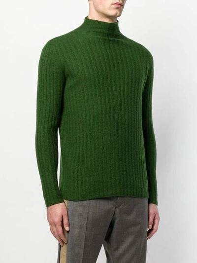 Shop Federico Curradi Mock Neck Jumper In Green