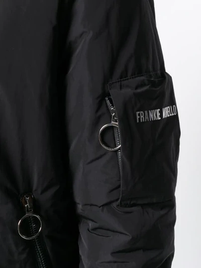 Shop Frankie Morello Striped Trim Bomber Jacket In Black