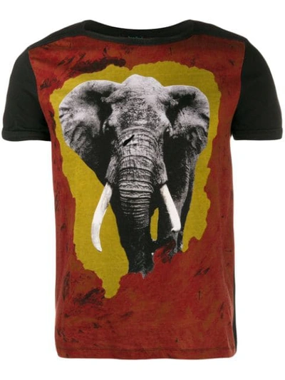 Pre-owned Jean Paul Gaultier Elephant Print T-shirt In Black