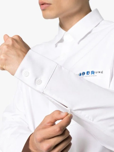 Shop Maison Kitsuné X Ader Error Logo Embroidered Shirt In White