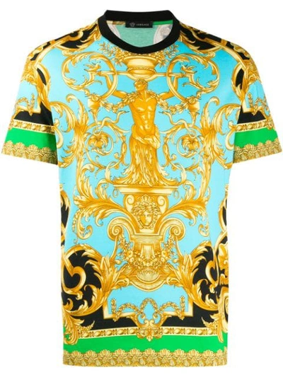 Shop Versace Barocco Print T-shirt In Green