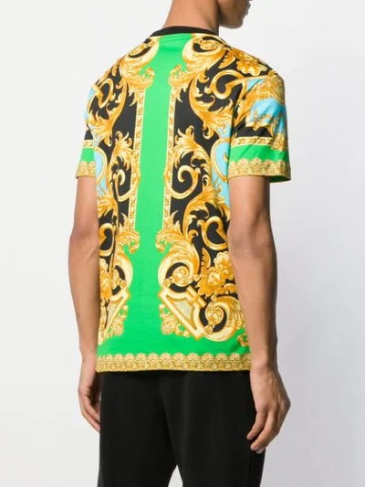 Shop Versace Barocco Print T-shirt In Green