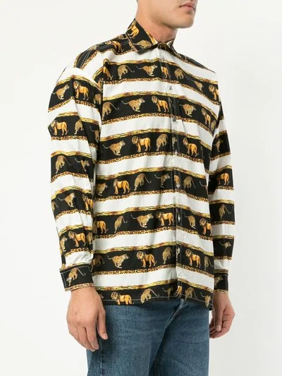 Pre-owned Versace Wild Cat Printed Shirt In Multicolour