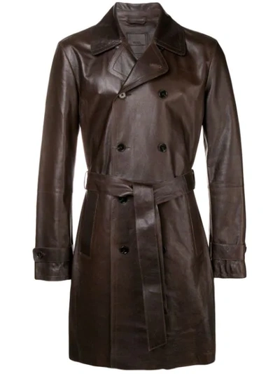 Shop Desa 1972 Double Breasted Coat In Brown