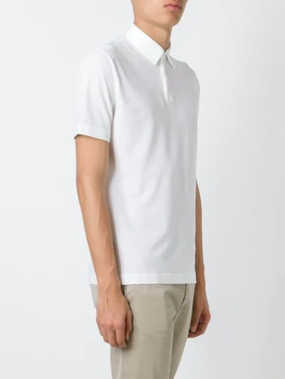 Shop Zanone Classic Polo Shirt In White