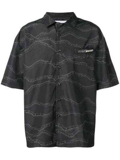 Shop M1992 Torn Print Shirt In Grey