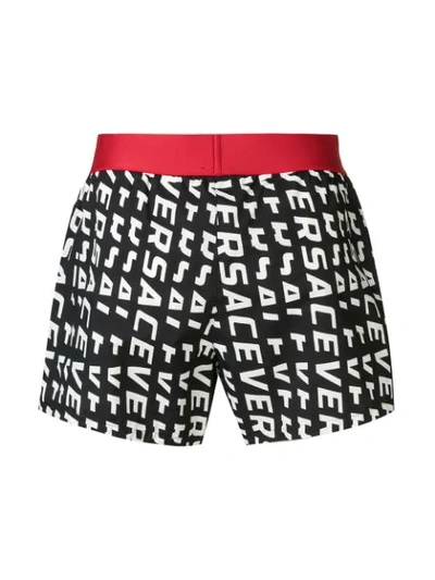 VERSACE LOGO PRINT BOXERS - 黑色